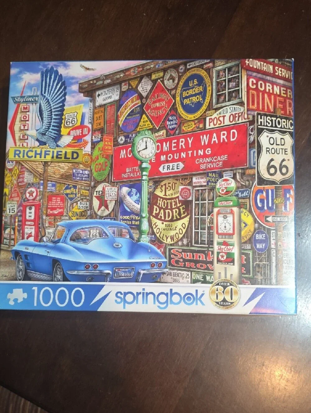2 Springbok Puzzles - Route 66 & Hot Rod Cafe 1000 Pcs.